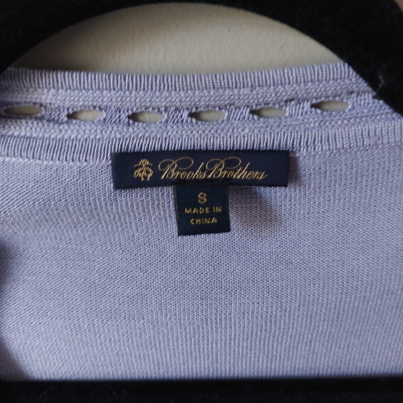 Brooks brothers lavender silk cotton cardigan with mother of pearl detail Small - Picture 8 of 8